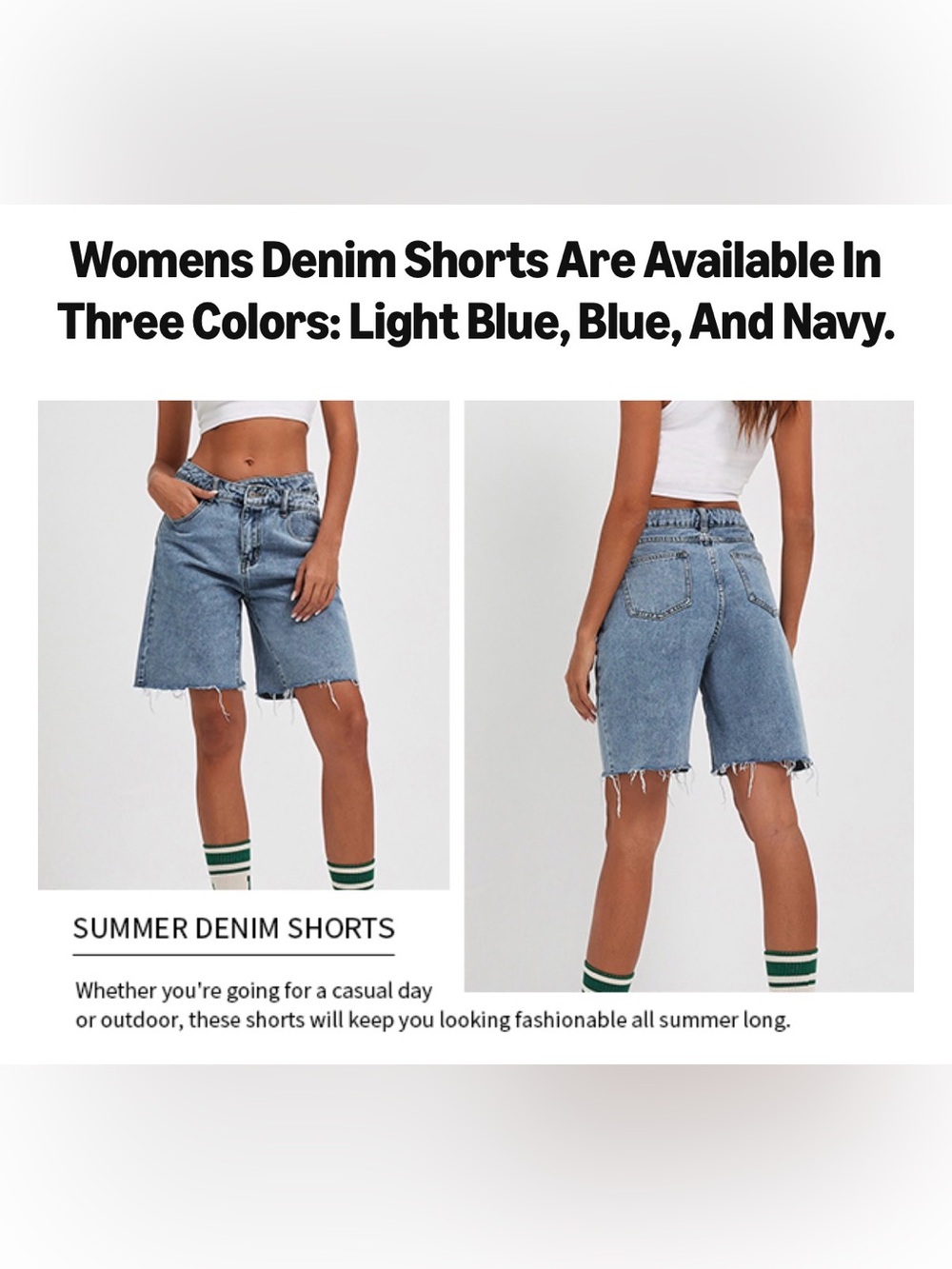 A125 Womens Crossover Denim Shorts Summer Asymmetrical High Waisted Straight - Picture 6 of 11